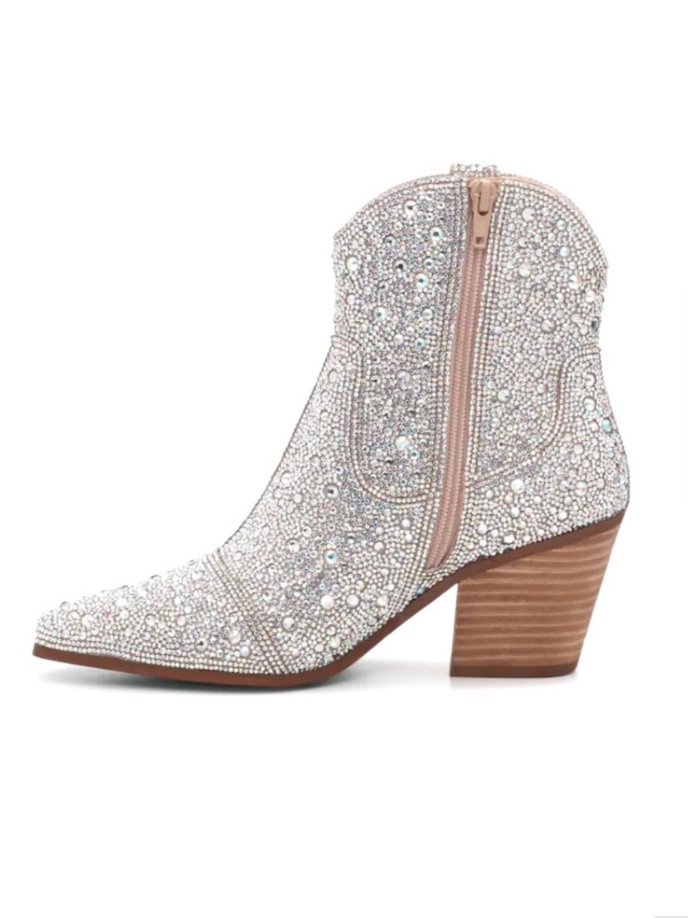 Betsey Johnson SB Emory Embellished Crystal Western Ankle Boot 9.5 NEW - Picture 2 of 6